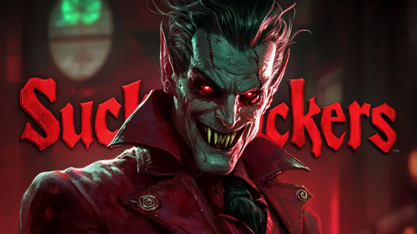 Dark themed casino slot game with joker character in horror style